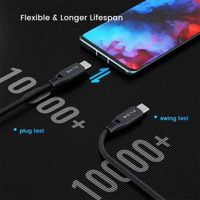 ZLOS USB-C to USB-C Cable MFI Cable, 1.2 M (5 Years Warranty)