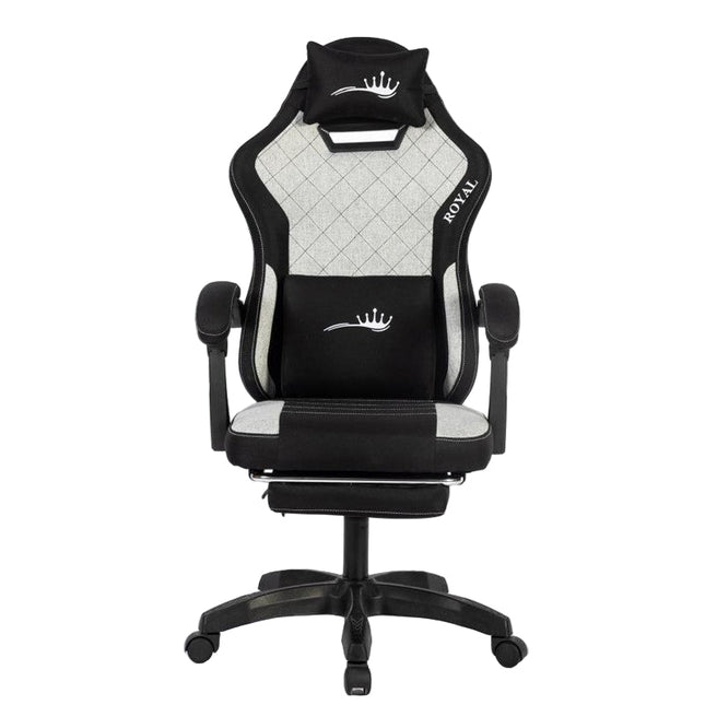 Royal King Gaming Chair with Footrest - Grey/Black
