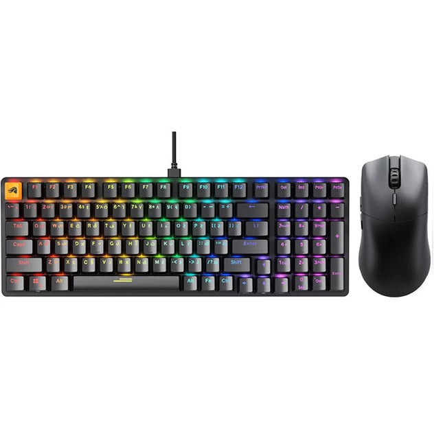 Glorious GMMK2 96% Pre-Built Keyboard-Black, Arabic + Glorious Model O2 PRO 4K/8K Wireless Gaming Mouse - Matte Black