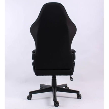 Black Bull Gaming Chair With Headrest Up & Down Slide Adjustable and Moveable Armrest, Fabric