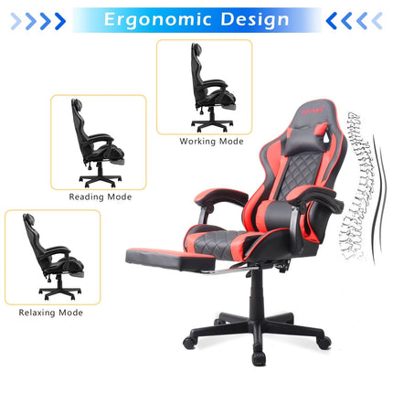 Gamax Gaming Chair Model 1-LT001L with Linkage Function Armrest & Retractable Footrest