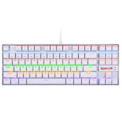 Redragon KUMARA K552W RGB TKL Wired Mechanical Gaming Keyboard (Blue Switch) - White
