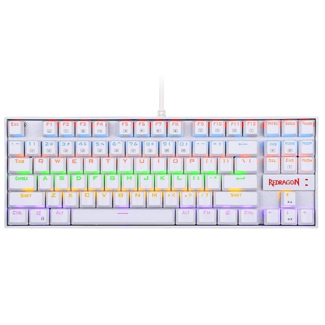 Redragon KUMARA K552W RGB TKL Wired Mechanical Gaming Keyboard (Blue Switch) - White
