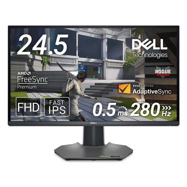 Dell G2524H 25" FHD Fast IPS, 280Hz, 0.5ms, HDMI 2.1, AMD FreeSync Premium, G-SYNC Compatible Gaming Monitor - Black