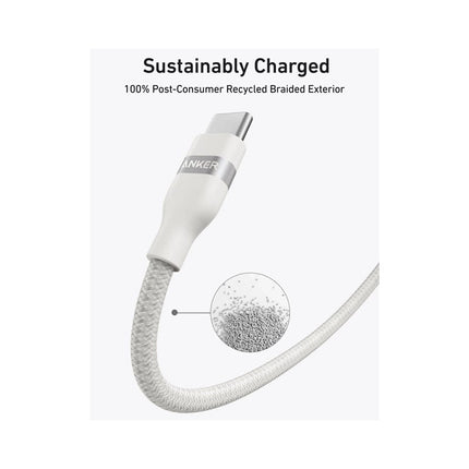 Anker USB-C to USB-C Cable 240 W (Upcycled-Braided) - White
