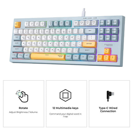Twisted Minds Spectrum Series Wired Keyboard 80% Compact Gasket structure Membrane - (English / Arabic) Layout