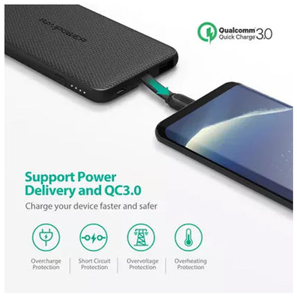 RAVPower RP-PB160 5000mAh Type-C Cable Power Bank - Black