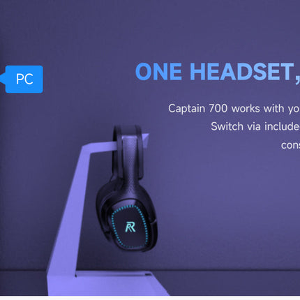 RYR Captain 700 Wireless Gaming Headset, for PS4 / PS5 / Nintendo Switch / PC - Black
