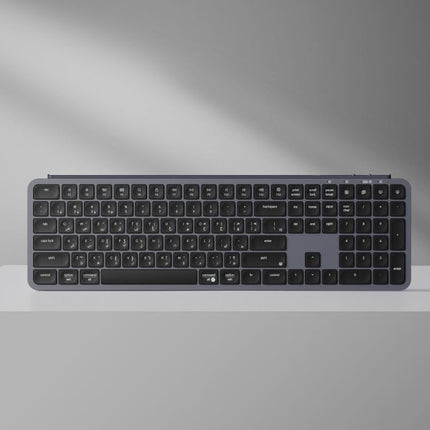 Keychron B6 Pro Full-Size Ultra-Slim Wireless ZMK Custom Keyboard for Windows & Mac, English/Arabic - Space Grey