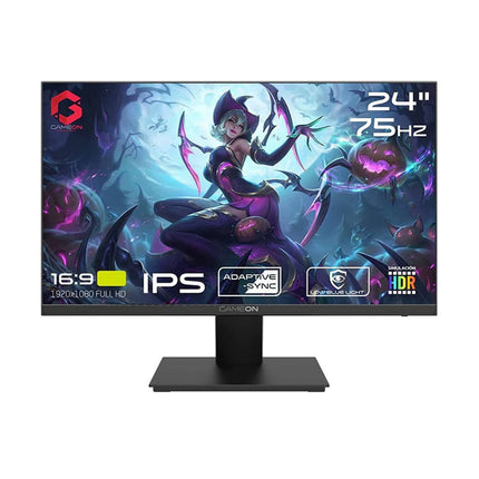 GAMEON GOB24FHD75IPS 24" FHD, 75Hz, 4ms, Flat IPS Gaming Monitor With G-Sync & Free Sync - Black