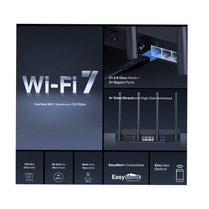 Mercusys BE3600 Dual Band Wi-Fi 7 Router