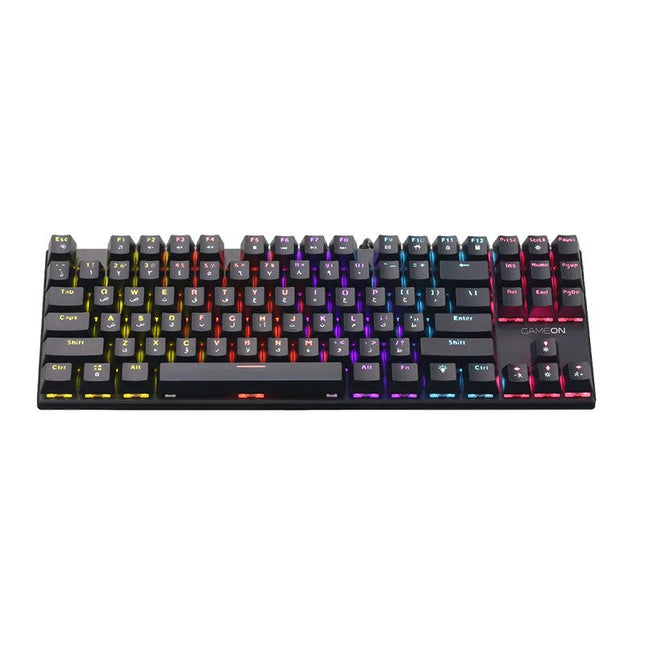 GAMEON KENORA Series GOMK87-RS 80% RGB Mechanical Wired Gaming Keyboard, Red Switch - English/Arabic