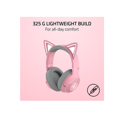 Razer Kraken Kitty V2 Wireless Bluetooth RGB Gaming Headset with Kitty Ears - Quartz