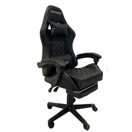 Gamax Gaming Chair Model 1-LT001L with Linkage Function Armrest & Retractable Footrest - Black