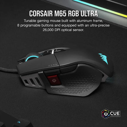 Corsair M65 RGB Wired Ultra Tunable FPS Gaming Mouse - Black