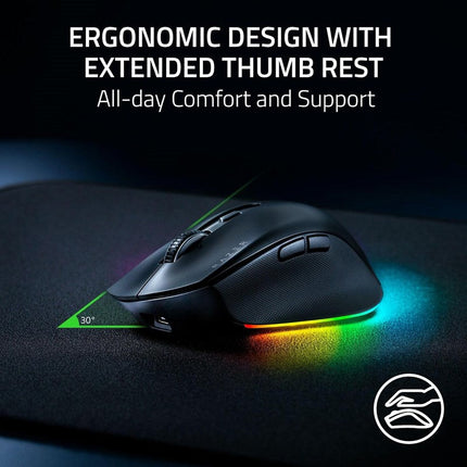 Razer Pro Click V2 Right-Handed Ergonomic Wireless Mouse - Black