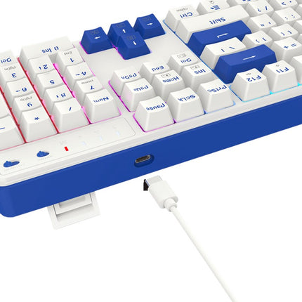 Redragon FAYE K685 PRO 104 Keys, 3-Modes, 100% Wireless Gasket RGB Mechanical Gaming Keyboard, Linear Red Switch - Klein Blue/Oia White
