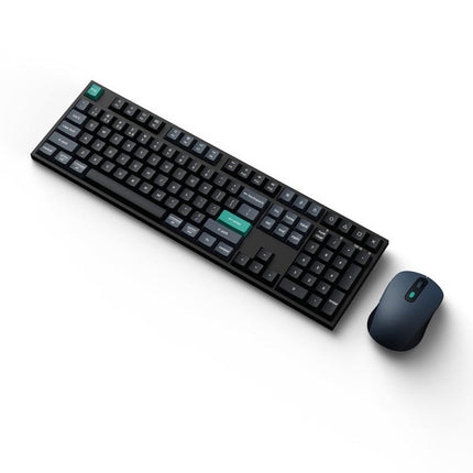 Keychron B36 Keyboard and BM25 Mouse Wireless Combo, 100%, Black/Green - Arabic Layout