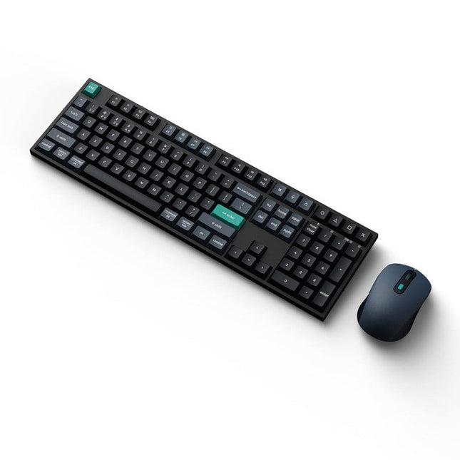 Keychron B36 Keyboard and BM25 Mouse Wireless Combo, 100%, Black/Green - Arabic Layout