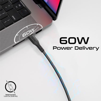 Promate 60W Power Delivery USB-C Cable Kit (3 Pcs)
