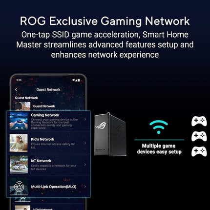 Asus ROG STRIX GS-BE18000 Tri-Band WiFi 7 Gaming Router - Black