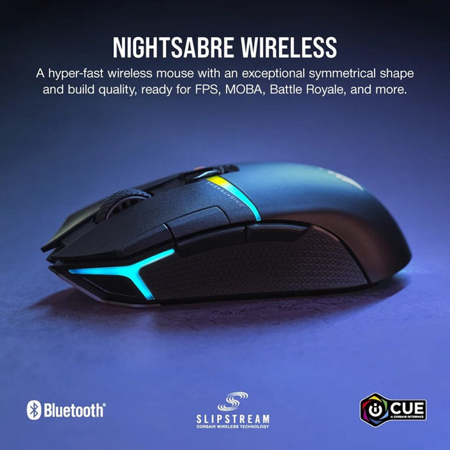 Corsair NIGHTSABRE RGB Wireless Gaming Mouse (AP) - Black