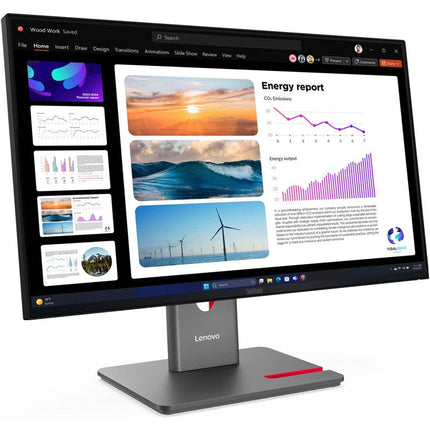 Lenovo ThinkVision 23.8" IPS Office Monitor, 2560x1440, 120 Hz, 99% sRGB, Anti-glare, HDMI 2.1, Height Adjust Stand