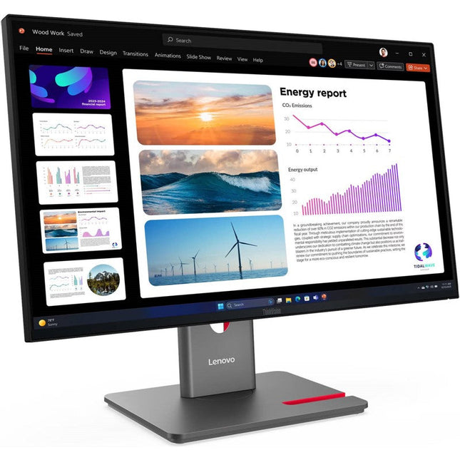 Lenovo ThinkVision 23.8" IPS Office Monitor, 2560x1440, 120 Hz, 99% sRGB, Anti-glare, HDMI 2.1, Height Adjust Stand