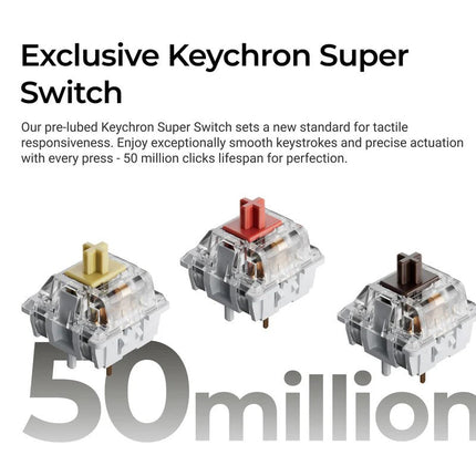 Keychron C2 Pro 8K QMK full size (100%) Wired Mechanical Keyboard Connectivity Type-C - (Arabic Layout)