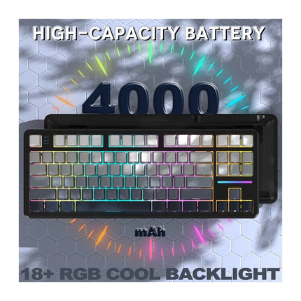 ATTACK SHARK X87 Tri-Mode (USB-C/2.4G Wireless/Bluetooth) 80% Gasket Mechanical Gaming Keyboard