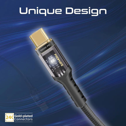 Promate 100W Power Delivery Ultra-Fast USB-C Cable