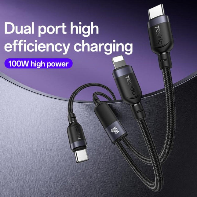Yesido 100W 2 in 1 Type-C to Type-C and Lightning Cable