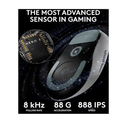 Logitech PRO X SUPERLIGHT 2 DEX LIGHTSPEED Wireless Gaming Mouse - White