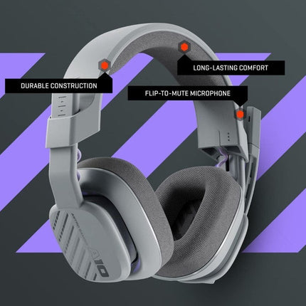 ASTRO A10 Gen 2 Ozone Over-Ear Wired Gaming Headset for PS5/4, PC & Xbox - Grey