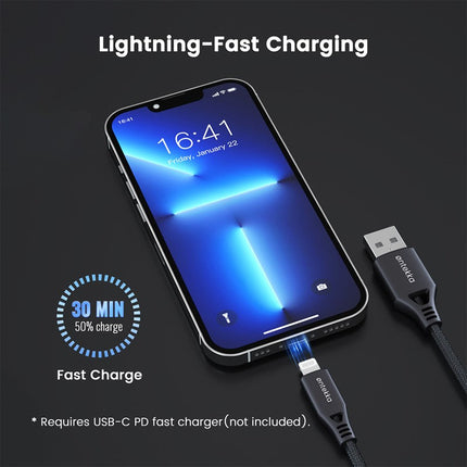 ZLOS USB-A to Lightning MFI Cable, 1.2 M (5 Years Warranty)