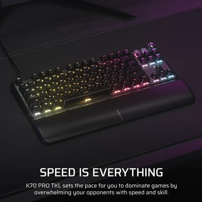 Corsair K70 PRO TKL High-Performance Hall Effect Programmable Gaming Keyboard with Rapid Trigger - Black