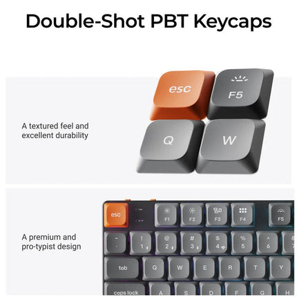 Keychron K5 Max 100% QMK/VIA ultra-slim Wireless Mechanical Keyboard 2.4 GHz, Bluetooth Red Switch - (Arabic Layout)