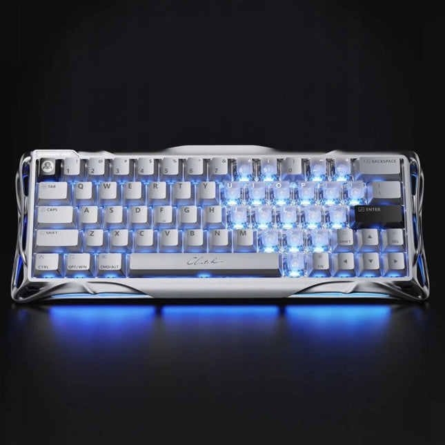 GravaStar Mercury V60 Pro 60% Hall Effect Magnetic Switch Gaming Keyboard - Chrome Silver