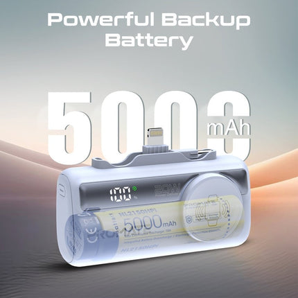 Promate 5000mAh Ultra-Compact Power Bank with USB-C, Lightning & Apple Watch Charge - Blue