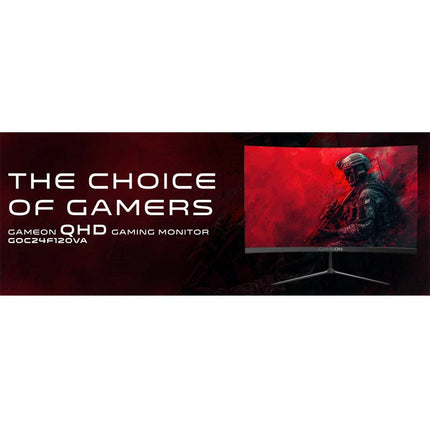 GAMEON GOC24F120VA 24" FHD, 120 Hz, MPRT 1 ms, HDMI 2.1, VA Panel Curved Gaming Monitor
