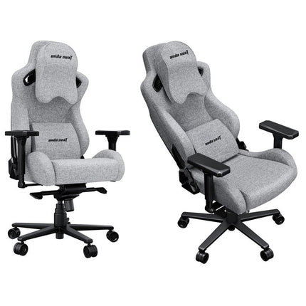 Andaseat Kaiser 2 Pro Series with Big Headrest Pillow, Carbon PVC & Steel, XL Gaming Chair - Grey Fabric