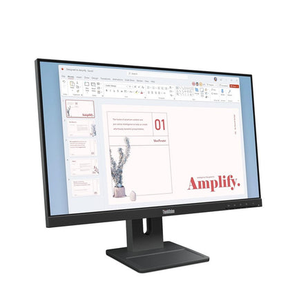 Lenovo ThinkVision 23.8" IPS Office Monitor, 1920x1080, 4 ms, 100 Hz, Anti-glare, Speakers - Raven Black