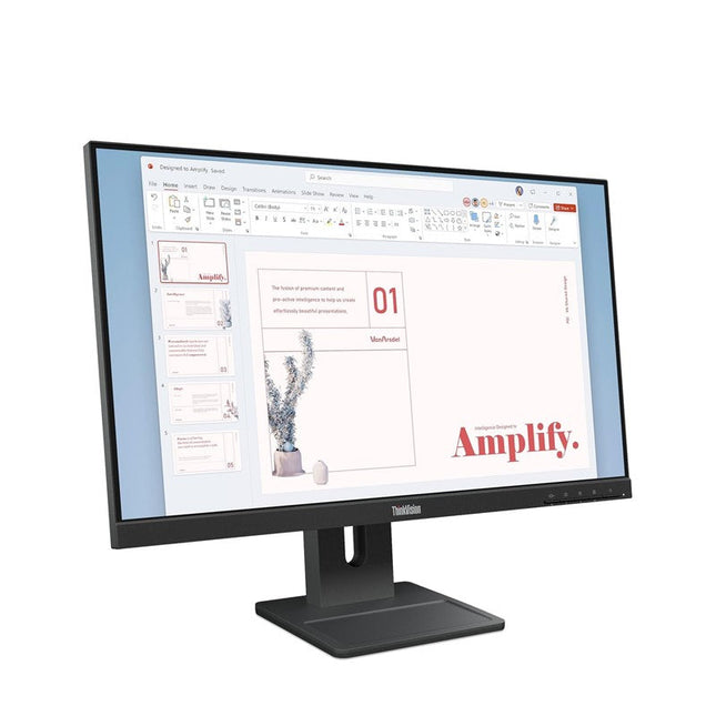 Lenovo ThinkVision 23.8" IPS Office Monitor, 1920x1080, 4 ms, 100 Hz, Anti-glare, Speakers - Raven Black