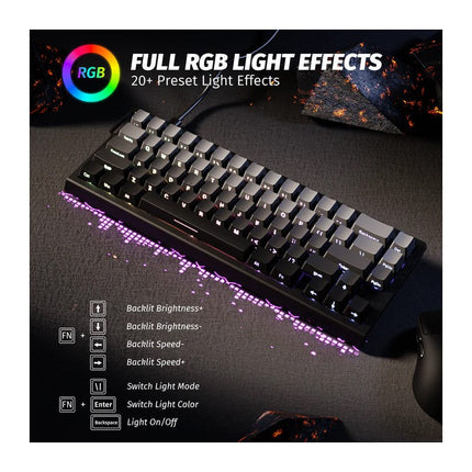 ATTACK SHARK X68 HE 60% Wired 8KHz Rapid Trigger Keyboard Magnetic Switch - Moon Light Black Gradient
