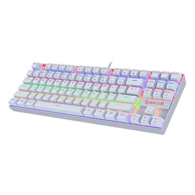 Redragon KUMARA K552W RGB TKL Wired Mechanical Gaming Keyboard (Blue Switch) - White