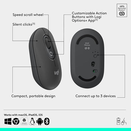 Logitech POP Mouse with Emoji - Graphite