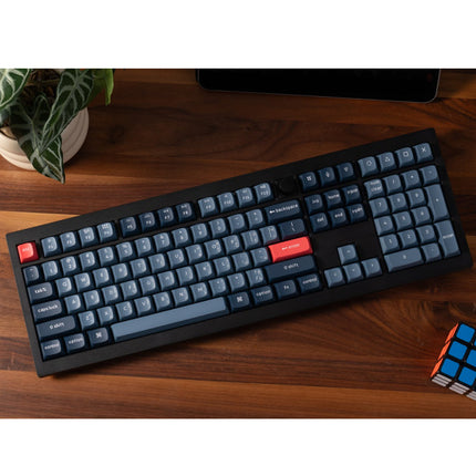 Keychron V6 Max 100% RGB Backlight Swappable Fully Assembled Knob, QMK/VIA Wireless Mechanical Gaming Keyboard (Gateron Jupiter Red Switch) - Carbon Black - English/Arabic Keyboard