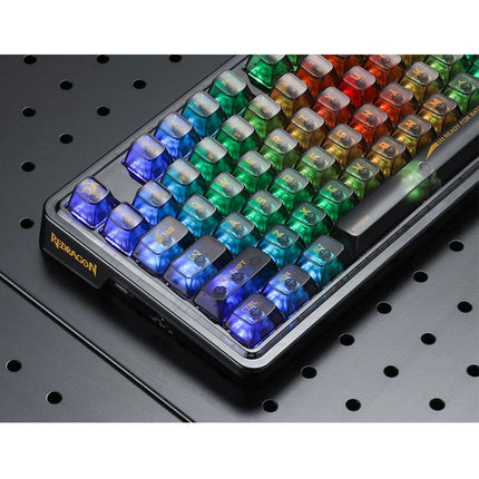 Redragon K649 ELF PRO 78% Wireless Gasket RGB Transparent Mechanical Gaming Keyboard, 3-Modes Connectivity - Black