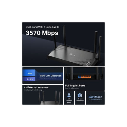 TP-Link BE3600 Dual-Band Wi-Fi 7 Router