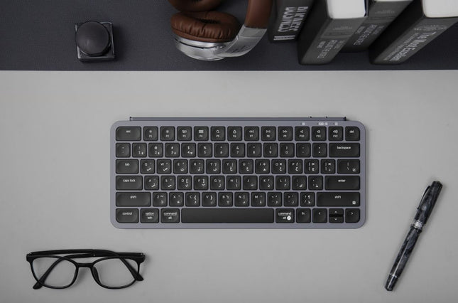 Keychron B1 Pro Ultra-Slim Wireless 75% ZMK Custom Keyboard for Windows & Mac, English/Arabic - Space Grey